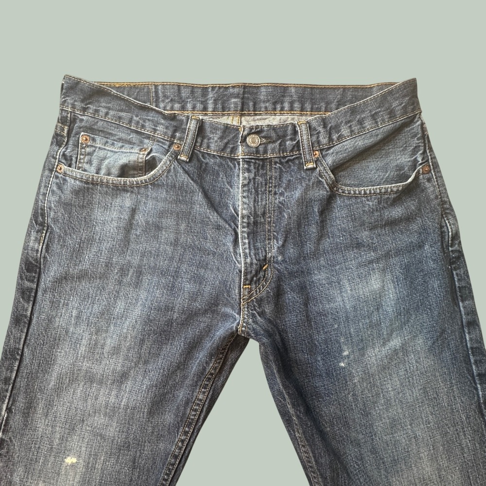 Levi's 559 Jeans Mens 34x32 Relaxed Straight Blue Wash Paint Distressed Denim